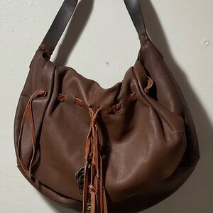 Lucky Brand Brown Leather Large Hobo Bag